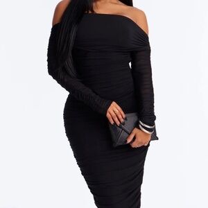 Off Shoulder Black Dress